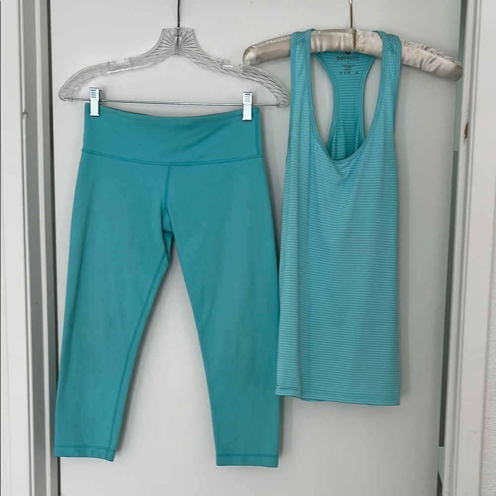 lululemon athletica Blue Capris with Wide Waistband